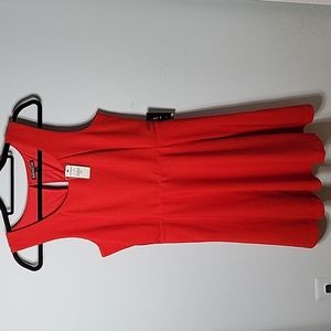 Express Fit and Flare Sleeveless Dress Tomato Red Size Medium NWT